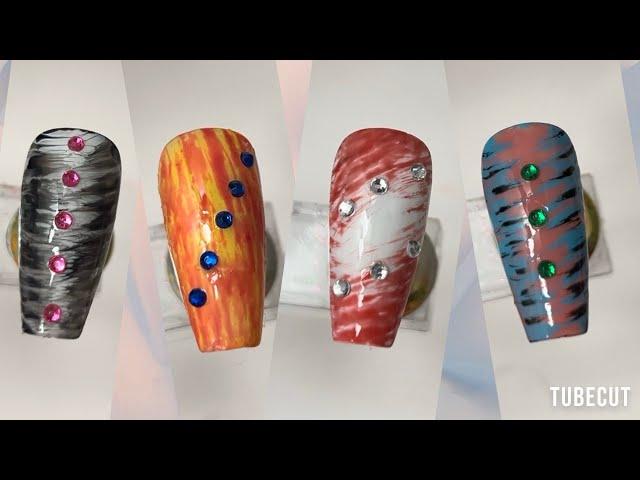 4 very easy and quick nail art designs || at home ||  #naildesigns  #nailtutorial  #youtubevideo