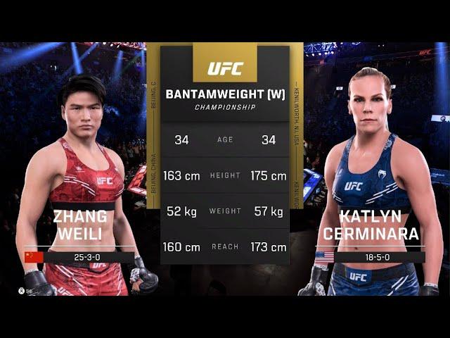 UFC 5 AI vs AI: Zhang Weili vs Katlyn Chookagian – Explosive Flyweight Title Bout