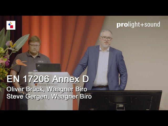 EN 17206 Annex D: End User Information on Safety Functions | Prolight + Sound 2023