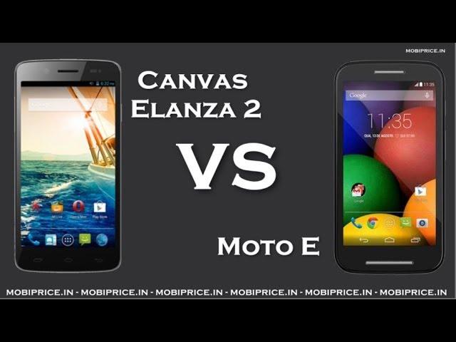 Compare Online Micromax Canvas Elanza 2 vs Moto E Price Specification Review