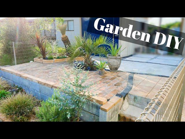 [Garden DIY] Brick paving | Mortar placement | Weed control | Creating a BBQ area