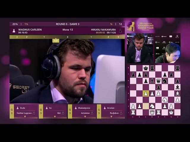 Magnus Carlsen vs. Hikaru Nakamura FINAL GAME 3 | Meltwater Champions Chess Tour Finals