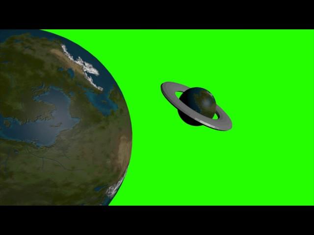 green screen planet fly through