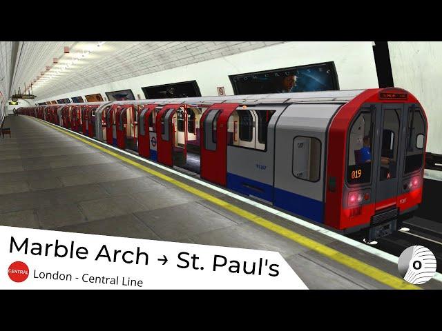 OpenBVE - MARBLE ARCH to ST. PAUL'S (London Underground Central Line)