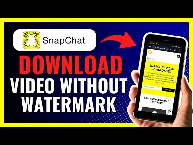 How To Download Snapchat Video WITHOUT WATERMARK 2024!