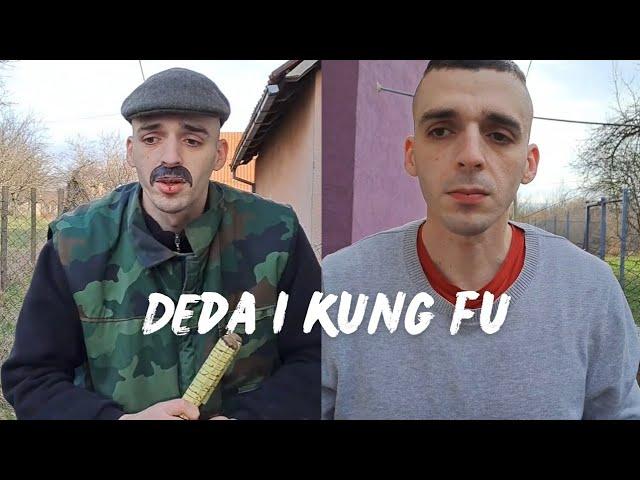 Deda pokazuje unuku kung fu