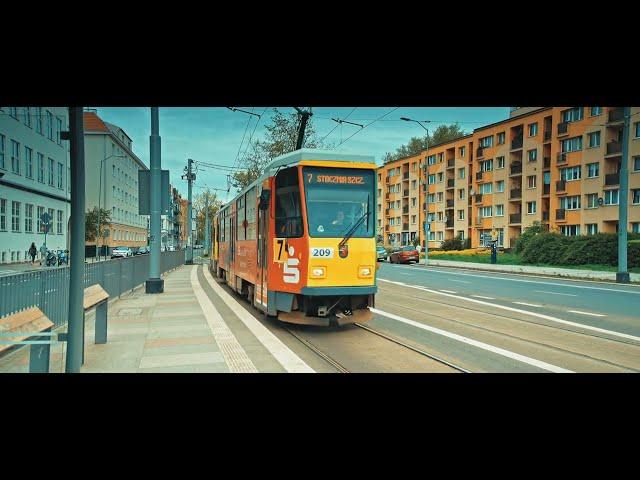 Poland, Szczecin, tram 7 ride from Plac Rodła to Matejki