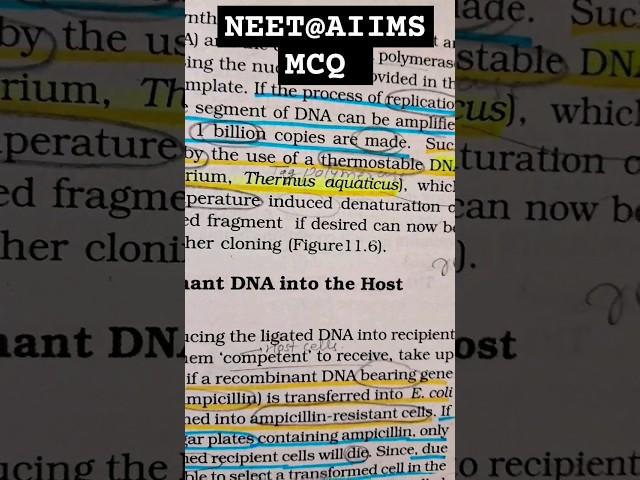 55-BIOTECHNOLOGY:PRINCIPLES AND PROCESSES NCERT BASED QUESTION PRACTICE#AIIMS DELHI MOTIVATION#NEET