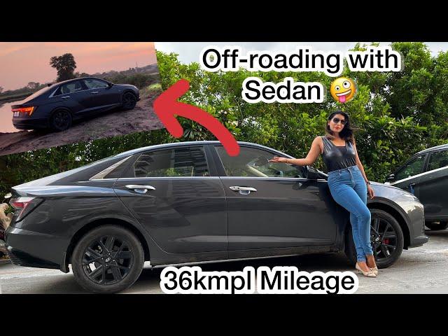 36kmpl का Mileage in Hyunai Verna Turbo  off-roading में फँसी