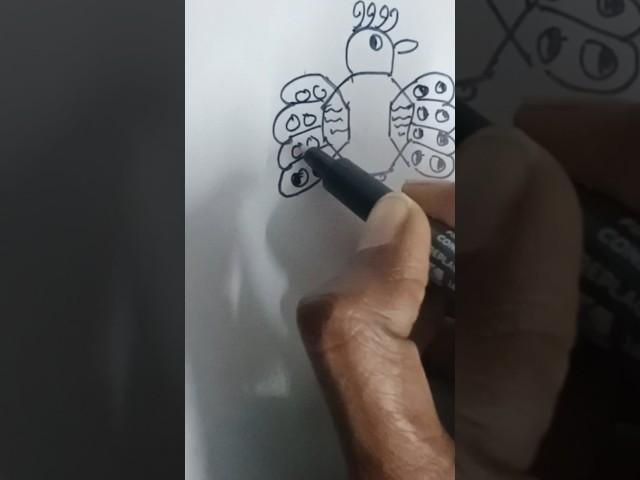 4 xxxx easy peacock  drawing please subscribe my channel