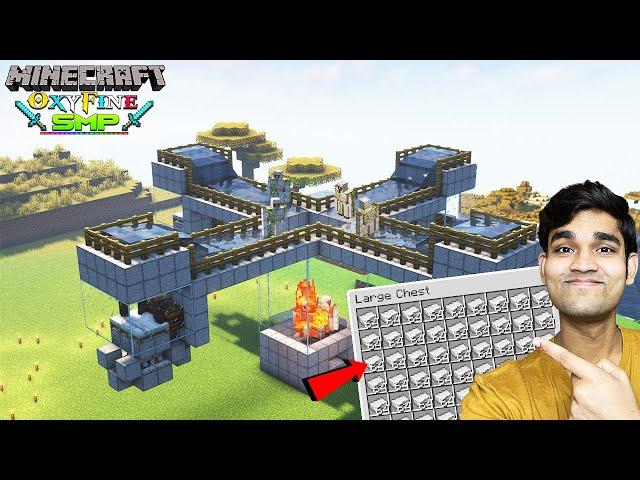 I Built Epic Unlimited Iron Farm In Minecraft OxyFine SMP | ElectroOP Gaming