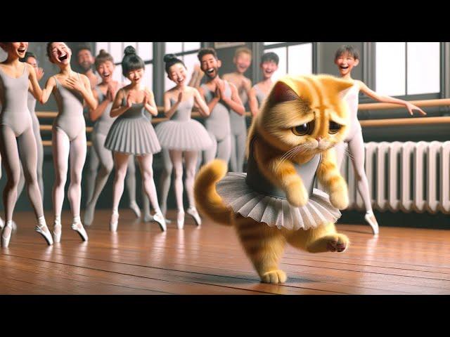 Sad Cat Bullied Cat who loves to dance becomes a Star #cat #cute #ai (don't give up)