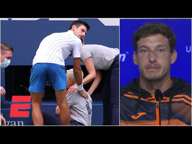 Pablo Carreno Busta reacts to Novak Djokovic being defaulted | 2020 US Open