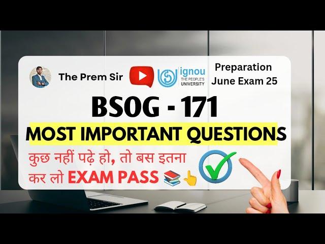 BSOG 171 | भारतीय समाज छवियाँ एवं वास्तविकताएँ | Bsog 171 most important questions | Ignou Exam 2025