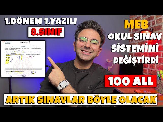 2024 | MEB | 8.Sınıf 1.Dönem 1.Yazılı MATEMATİK Soruları MEB Örnek Sorular