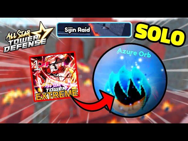 Solo Sijin Raid EXTREME & Get Azure Orb in Full Auto Skip | All Star Tower Defense Roblox ASTD