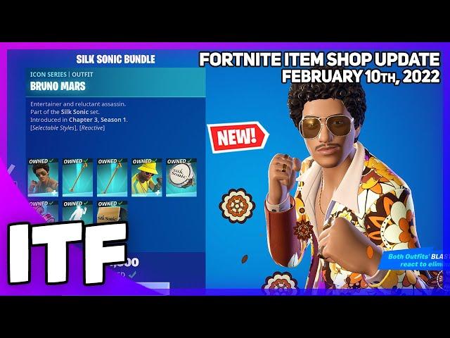 Fortnite Item Shop *NEW* BRUNO MARS (SILK SONIC) SET! [February 10th, 2022] (Fortnite Battle Royale)