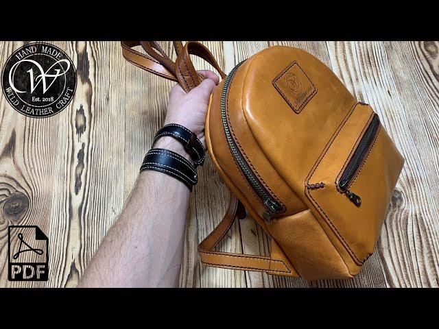 Making a women's backpack from vegetable tanned leather by #wildleathercraft. Free pattern PDF.