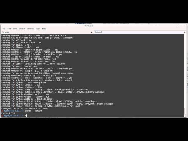 pygobject install. (pyGTK)