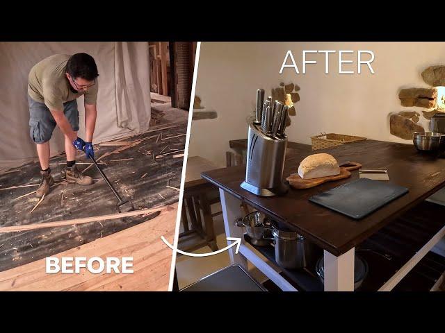 Transforming SCRAP WOOD Into a Rustic Farmhouse Kitchen Island - DIY Reclaimed Wood Project