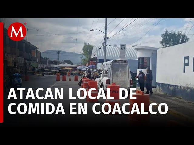 Asesinan a balazos a hombre en local de comida en Coacalco, una mujer resulta lesionada