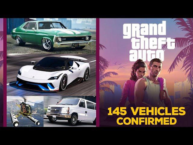 GTA VI - 145 VEHICLES CONFIRMED So Far (CAR LIST) | GTA 6