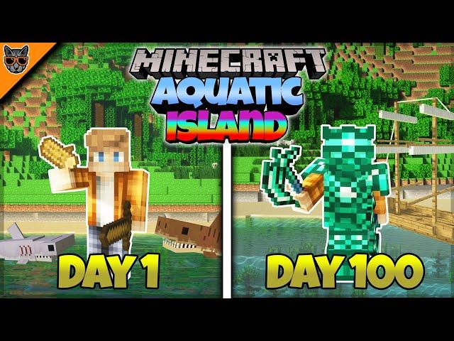 I Survived 100 DAYS on an AQUATIC ISLAND in Minecraft!