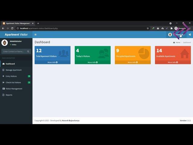 Apartment Visitor Management System in PHP MySQL with Source Code - CodeAstro
