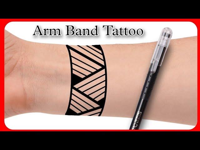 Band Tattoo Trick for Straight line #shorts