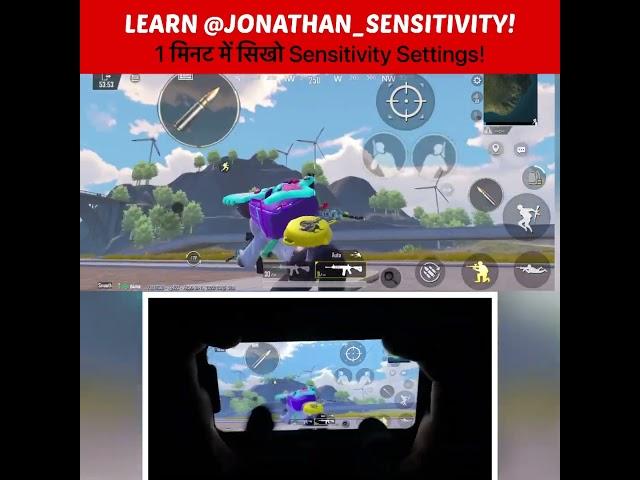 Learn @JONATHANGAMINGYT Sensitivity  #shorts #pubgshorts #sensitivity #bgmishorts