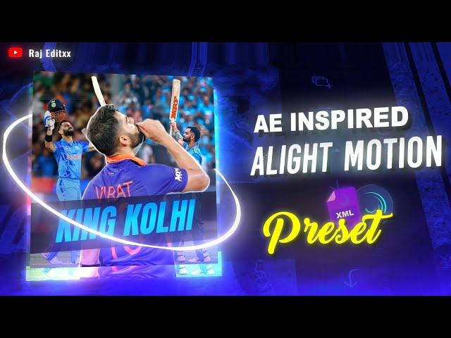 Ae Inspired Virat Kolhi Badass Edit Alight Motion  preset |xml+scene| | Free Preset |