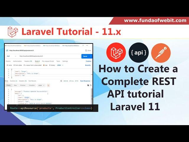 Laravel 11 rest api tutorial | How to make rest API in Laravel 11 | Laravel 11 API CRUD from Scratch