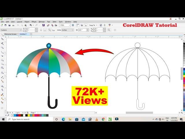 #05 | How To Design Umbrella in CorelDRAW Tatorial || CorelDRAW में Umbrella ️ Design कैसे बनाए ?