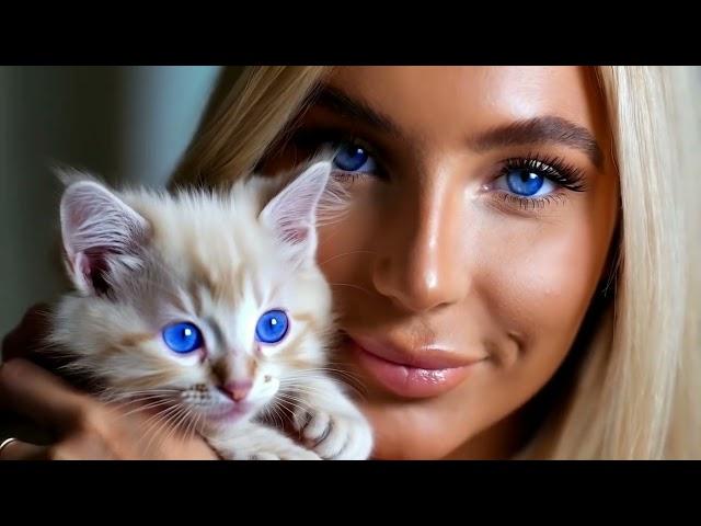 Gorgeous Women and Playful Kittens - Ai Video