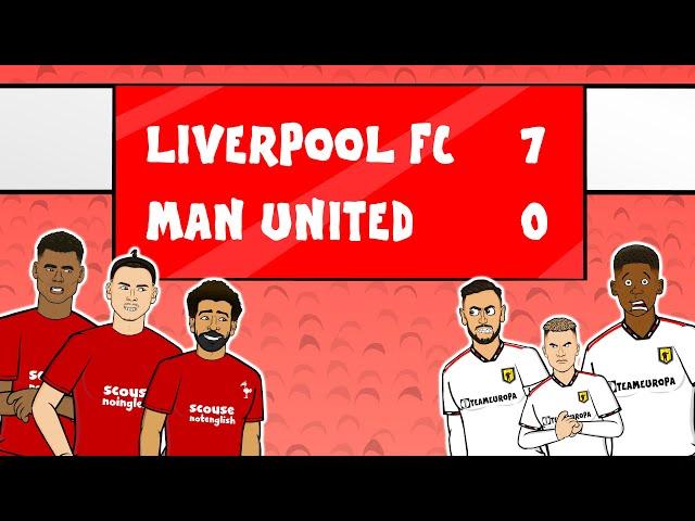 7-0! LIVERPOOL vs MAN UTD (Goals Highlights Salah Nunez Gakpo Firmino)