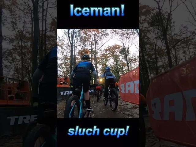 Iceman cometh slush cup start! #shorts #mountainbiking #bikerace