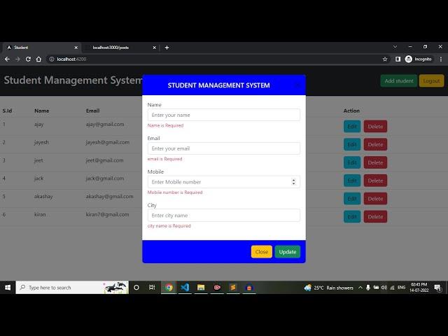 Angular crud operation using JSON server | student management system using angular part 1 |