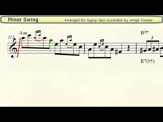 Minor Swing - Gypsy Jazz Accordion Sheet Music