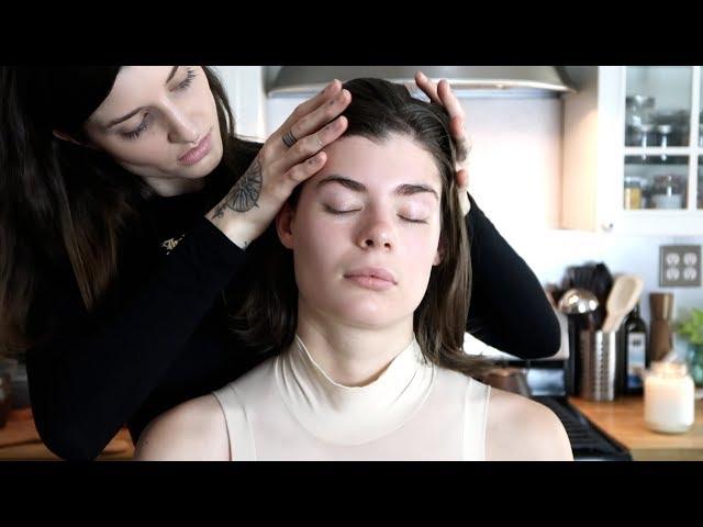 VERY Relaxing ASMR Scalp and Face massage with natural oils