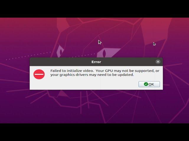 How to fix permanently "OBS Failed to initialize video Your GPU may not be supported" on Ubuntu 20