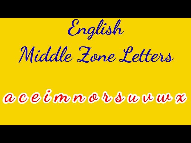 Cursive Handwriting Middle Zone Letters