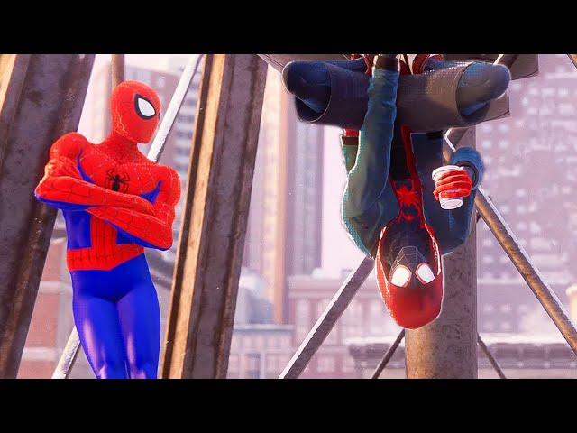 ALL Peter and Miles Scenes With Spider-Verse Suits - Spider-Man: Miles Morales