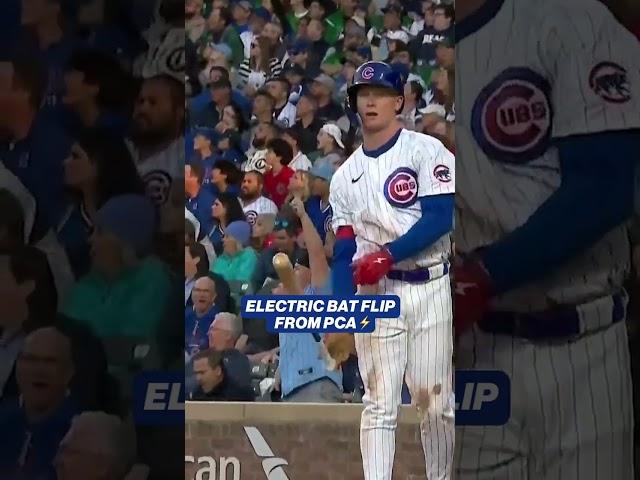 Pete Crow-Armstrong's ELECTRIC bat flip  #chicagocubs #MLB #MLBonFOX