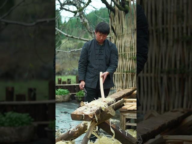 4. Western Hunan traditional pine chair : 【horse bench】#production #中国传统技艺  #手工 #手艺人  #countryside