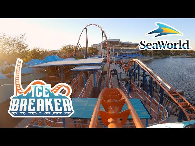 Ice Breaker Front Row POV SeaWorld Orlando New Roller Coaster