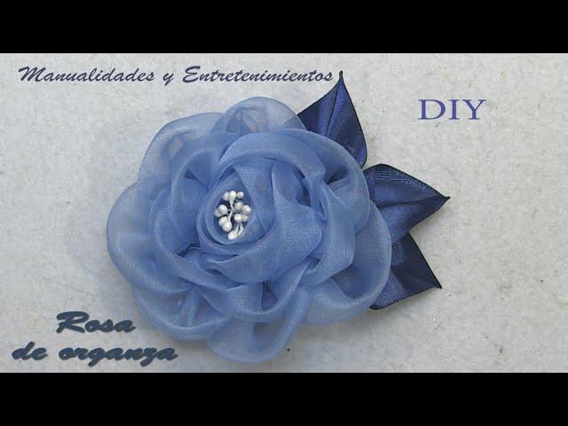 DIY -  Flor Facil- Rosa de Organza    -Manualidades y Entretenimientos 
