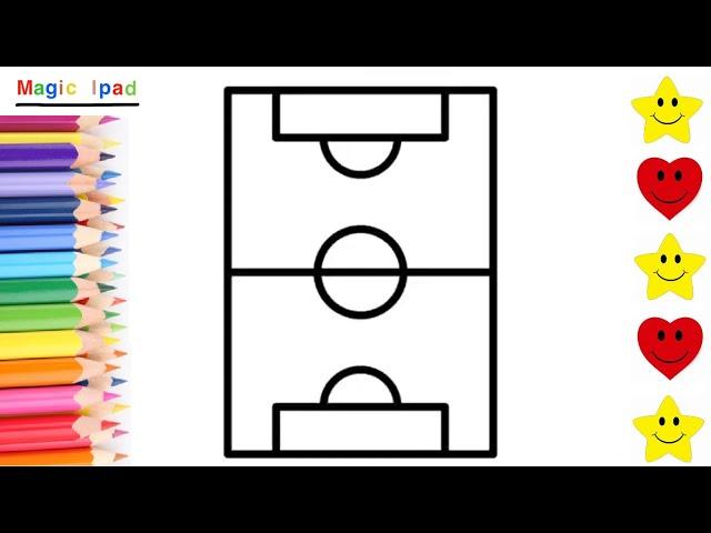 Como dibujar una CANCHA DE BALONCESTO | dibujos para niños ⭐ How to draw a BASKETBALL COURT | kids