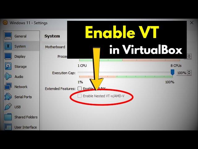 How to enable nested VTX/Amd-V On Virtualbox || Virtualbox enable nested vtx/amd-v greyed out