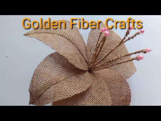 DIY Big Sized Flower with Jute/ How to make Burlap Flower /  Home Decoration Idea with Jute