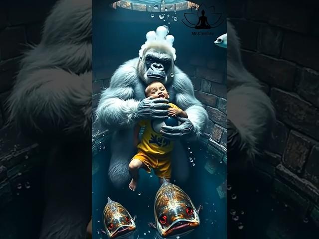 Gorilla saved the baby